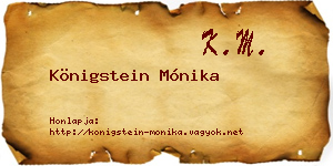 Königstein Mónika névjegykártya